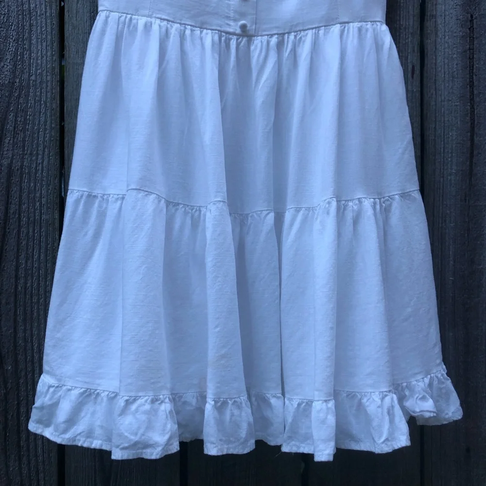 Lulus Good To Be Here Mini Dress Size S White Babydoll Cotton Linen Corset - Picture 5 of 16
